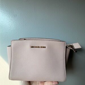 MICHAEL KORS Pale Pink Saffiano Leather Crossbody Bag